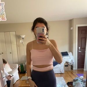 Light pink tank with cut out